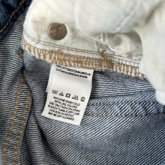 Free People Mini Skirt Womens 4 Full Front Zipper Blue Jean Denim Cotton Sz 26 - Picture 4 of 6